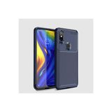 Nezih Case Xiaomi Mi Mix 3 ile Uyumlu Kamera Korumalı, Karbon Tasarım, Silikon Kılıf, Lacivert