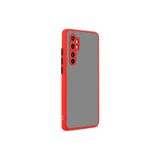 Nezih Case Xiaomi Mi Note 10 Lite Uyumlu Renkli Kenarlı Mat Silikon Kılıf, Kırmızı