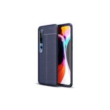 Nezih Case Xiaomi Mi Note 10 Uyumlu Deri Görünüm Silikon Kılıf, Lacivert