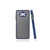 Nezih Case Xiaomi Mi Poco X3 Uyumlu Renkli Kenarlı Mat Silikon Kılıf, Lacivert