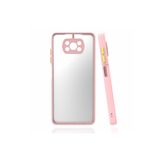 Nezih Case Xiaomi Mi Poco X3 Uyumlu Renkli Kenarlı Mat Silikon Kılıf, Pembe