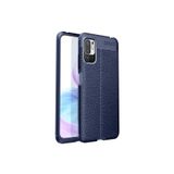 Nezih Case Xiaomi Poco M3 Pro Uyumlu Deri Görünüm Silikon Kılıf, Lacivert