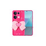 Nezih Case Xiaomi Poco M6 Pro/Redmi Note 13 Pro 4G ile Uyumlu, Kamera Korumalı, Standlı, 3D Figürlü, Yumuşak Silikon Kılıf, Koyu Pembe