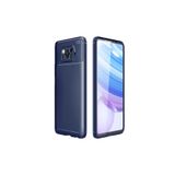 Nezih Case Xiaomi Poco X3 Uyumlu Kamera Korumalı, Karbon Tasarım, Silikon Kılıf, Lacivert