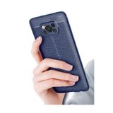 Nezih Case Xiaomi Poco X3 Uyumlu Lacivert Deri Görünüm Silikon Kılıf