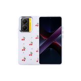 Nezih Case Xiaomi Poco X7 Pro Uyumlu Airbag Tasarımlı Simli Şeffaf Desenli Kapak Kılıf, Kiraz