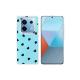 Nezih Case Xiaomi Poco X7 Uyumlu Airbag Tasarımlı Desenli Kapak Kılıf, Kalp Motifli, Turkuaz