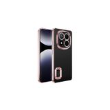Nezih Case Xiaomi Poco X7 Uyumlu Köşeleri Renkli Şeffaf Kamera Korumalı Silikon Luxury Kapak Kılıf, Rose Gold