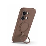 Nezih Case Xiaomi Poco X8 Pro Max Uyumlu, İçi Kadife, Stand Olabilen, Halka Yüzüklü Kılıf, Kahverengi
