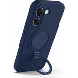 Nezih Case Xiaomi Poco X8 Pro Uyumlu Içi Kadife Stand Olabilen Halka Yüzüklü Şık Kılıf - Lacivert