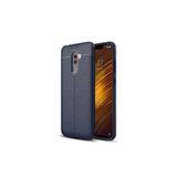 Nezih Case Xiaomi Pocophone F1 Uyumlu Deri Görünüm Silikon Kılıf, Lacivert
