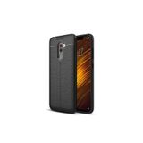 Nezih Case Xiaomi Pocophone F1 Uyumlu Silikon Kılıf, Deri Dokulu, Siyah