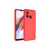 Nezih Case Xiaomi Redmi 12c ile Uyumlu Kılıf, Kamera Korumalı, Lansman Kadife İç Yüzeyli, Silikon Kapak, Kırmızı