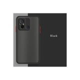 Nezih Case Xiaomi Redmi 12C ile Uyumlu Kılıf, Kamera Korumalı, Renkli Kenarlı, Mat Silikon Kapak, Siyah
