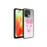 Nezih Case Xiaomi Redmi 12c Uyumlu Aynalı Desenli Kamera Korumalı Parlak Kapak Kılıf, Süper Anne