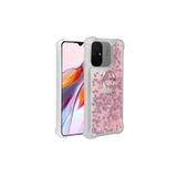 Nezih Case Xiaomi Redmi 12C Uyumlu Yüzüklü Standlı, Simli Pullu Sıvılı Silikon Kılıf, Pembe