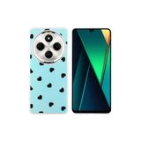Nezih Case Xiaomi Redmi 14C 4G ile Uyumlu Airbag Tasarımlı Desenli Kapak Kılıf, Kalp, Mavi