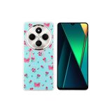 Nezih Case Xiaomi Redmi 14C 4G ile Uyumlu Airbag Tasarımlı Desenli Kapak Kılıf, Kelebek, Mavi