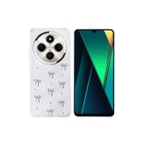 Nezih Case Xiaomi Redmi 14C 4G ile Uyumlu Airbag Tasarımlı, Simli Şeffaf, Fiyonk Desenli Kılıf