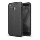 Nezih Case Xiaomi Redmi 4x Uyumlu Deri Görünüm Silikon Kılıf, Siyah