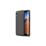 Nezih Case Xiaomi Redmi 7a ile Uyumlu Deri Görünüm Silikon Kılıf, Siyah