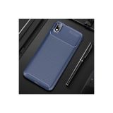 Nezih Case Xiaomi Redmi 7A ile Uyumlu Kamera Korumalı, Karbon Tasarım, Silikon Kılıf, Lacivert