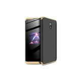 Nezih Case Xiaomi Redmi 8a Uyumlu 360 Full Koruma Silikon Kılıf, Siyah/Gold