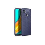 Nezih Case Xiaomi Redmi 9c ile Uyumlu Deri Görünüm Silikon Kılıf, Lacivert