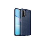 Nezih Case Xiaomi Redmi 9T Uyumlu Deri Görünüm Silikon Ultra Koruma Kılıf, Lacivert