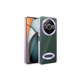 Nezih Case Xiaomi Redmi A3 4G 2024 ile Uyumlu, Kamera Korumalı, Renkli Köşeli, Şeffaf Silikon Kılıf, Lila