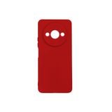 Nezih Case Xiaomi Redmi A3 4G ile Uyumlu Kamera Korumalı Mat Renkli Soft Design Esnek Yumuşak Silikon Kılıf, Kırmızı