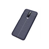 Nezih Case Xiaomi Redmi K30 ile Uyumlu Deri Görünüm Silikon Kılıf, Lacivert