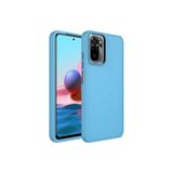 Nezih Case Xiaomi Redmi Note 10s ile Uyumlu Metal Çerçeve Hassas Buton Tasarımlı Renkli İçi Kadife Kılıf, Sierra Mavi