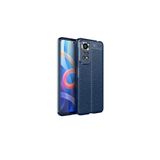 Nezih Case Xiaomi Redmi Note 11 Global Uyumlu Deri Görünüm Silikon Kılıf, Lacivert