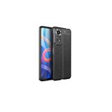 Nezih Case Xiaomi Redmi Note 11 Global Uyumlu Deri Görünüm Silikon Kılıf, Siyah