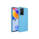 Nezih Case Xiaomi Redmi Note 11 Global Uyumlu Metal Çerçeve ve Buton Tasarımlı Silikon Kapak Kılıf, Sierra Mavi
