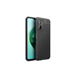 Nezih Case Xiaomi Redmi Note 11e Uyumlu Deri Görünümlü Dikiş Desenli Kamera Korumalı Kılıf, Siyah