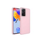Nezih Case Xiaomi Redmi Note 11s Global ile Uyumlu Metal Çerçeve ve Buton Tasarımlı Silikon Kapak Kılıf, Pembe
