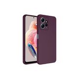 Nezih Case Xiaomi Redmi Note 12 4G ile Uyumlu Kılıf, Kamera Korumalı, Kadife İç Yüzeyli, Koyu Mor, Silikon Kapak