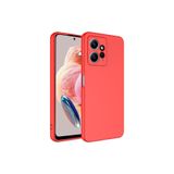 Nezih Case Xiaomi Redmi Note 12 4G ile Uyumlu Kılıf, Kamera Korumalı, Kadife İç Yüzeyli, Silikon Kapak, Kırmızı