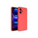 Nezih Case Xiaomi Redmi Note 12 5G ile Uyumlu Kılıf, Kamera Korumalı, Kadife İç Yüzeyli, Silikon Kapak, Kırmızı