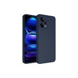 Nezih Case Xiaomi Redmi Note 12 5G ile Uyumlu Kılıf, Kamera Korumalı, Kadife İç Yüzeyli, Silikon Kapak, Lacivert