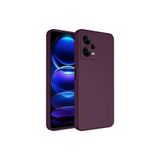 Nezih Case Xiaomi Redmi Note 12 5G ile Uyumlu Kılıf, Kamera Korumalı, Lansman Kadife İç Yüzeyli, Silikon Kapak, Koyu Mor