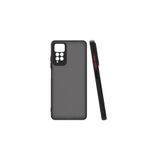 Nezih Case Xiaomi Redmi Note 12 Pro 4G Uyumlu Kılıf, Kamera Korumalı, Renkli Kenarlı, Mat Silikon, Siyah