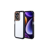 Nezih Case Xiaomi Redmi Note 12 Pro 5G ile Uyumlu Kılıf, Kamera Koruması, Renkli Kenarlar, Mat Silikon Arka, Siyah