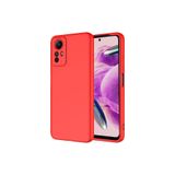 Nezih Case Xiaomi Redmi Note 12S ile Uyumlu Kılıf, Kamera Korumalı, Kadife İç Yüzeyli, Silikon, Kırmızı