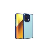 Nezih Case Xiaomi Redmi Note 13 4G ile Uyumlu Kılıf, Kamera Korumalı, Renkli Kenarlı, Mat Silikon, Lacivert
