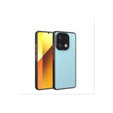 Nezih Case Xiaomi Redmi Note 13 4G ile Uyumlu Kılıf, Kamera Korumalı, Renkli Kenarlı, Mat Silikon, Siyah