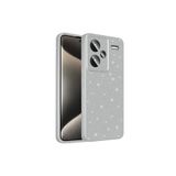 Nezih Case Xiaomi Redmi Note 13 Pro Plus 5G ile Uyumlu Kamera Korumalı Simli Işıltılı Koton Kılıf, Gümüş