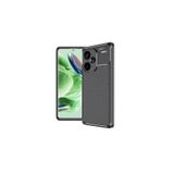 Nezih Case Xiaomi Redmi Note 13 Pro Plus 5G ile Uyumlu, Karbon Tasarım, Kamera Korumalı, Silikon Kılıf, Siyah